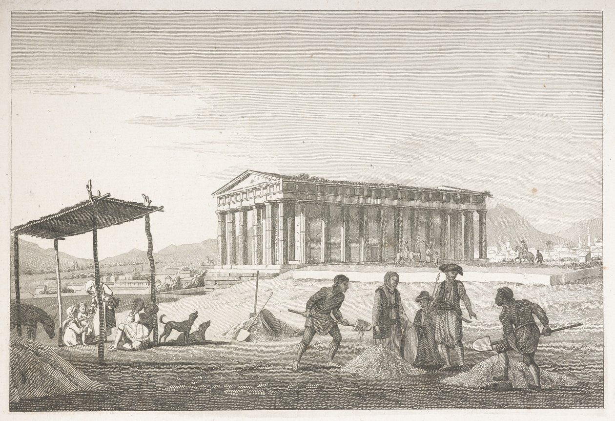 Hefaistos tempel på Akropolis i Aten, från "The Antiquities of Athens" av English School