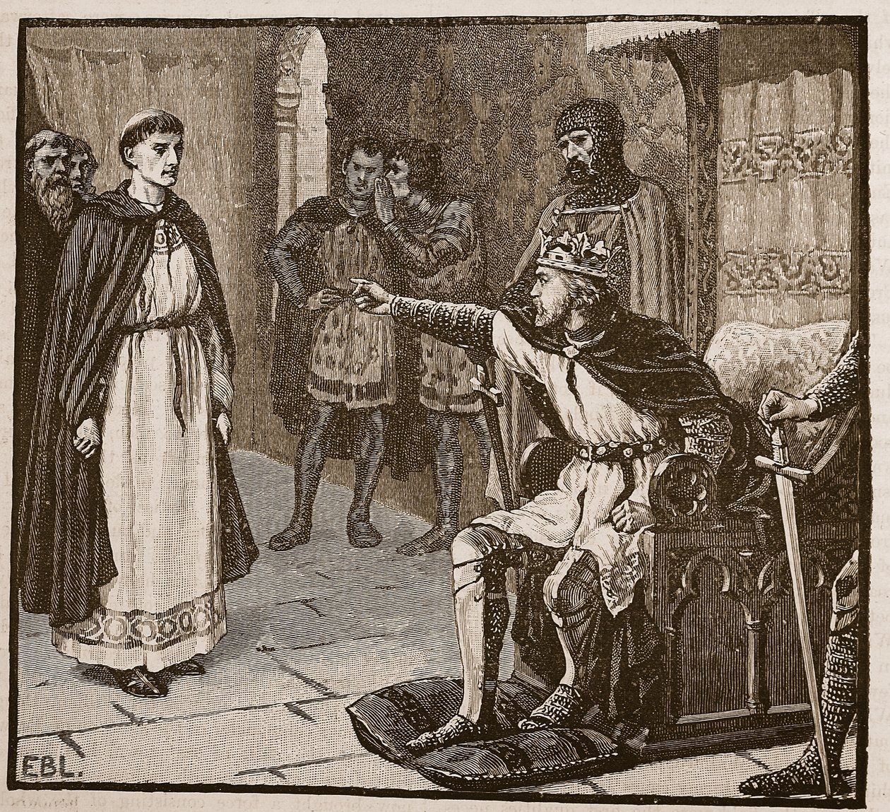 Abboten av Arbroath före kung Edward I av English School