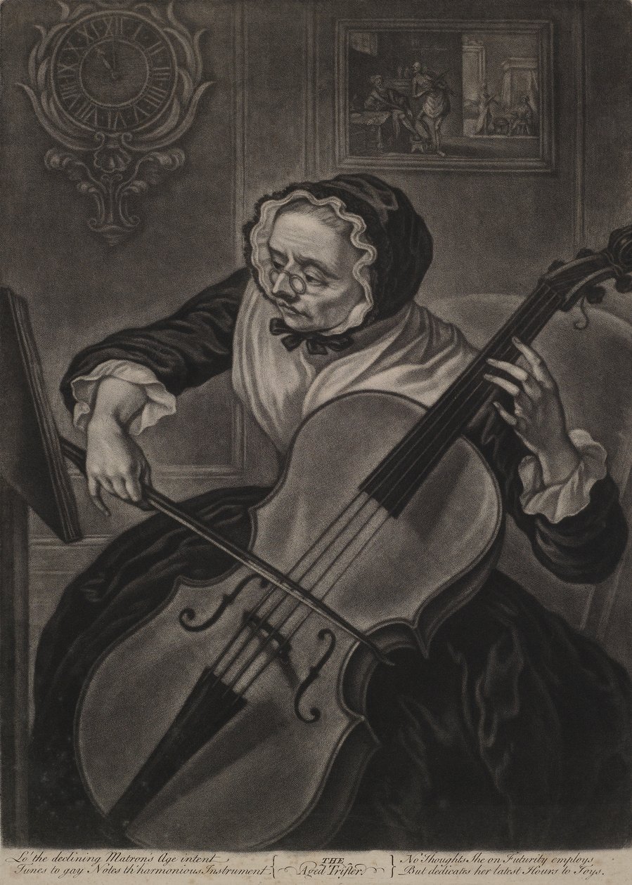 The Aged Trifler, ca 1750 (mezzotint) av English School