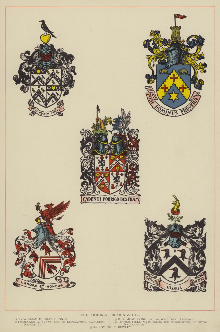 Armorial Bearings (färglitografi) av English School