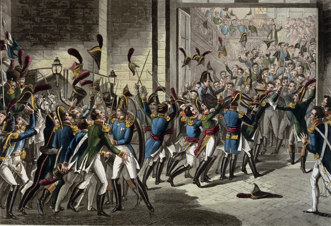 Napoleons ankomst (1769-1821) till Tuilerierna den 20 mars 1815 av English School