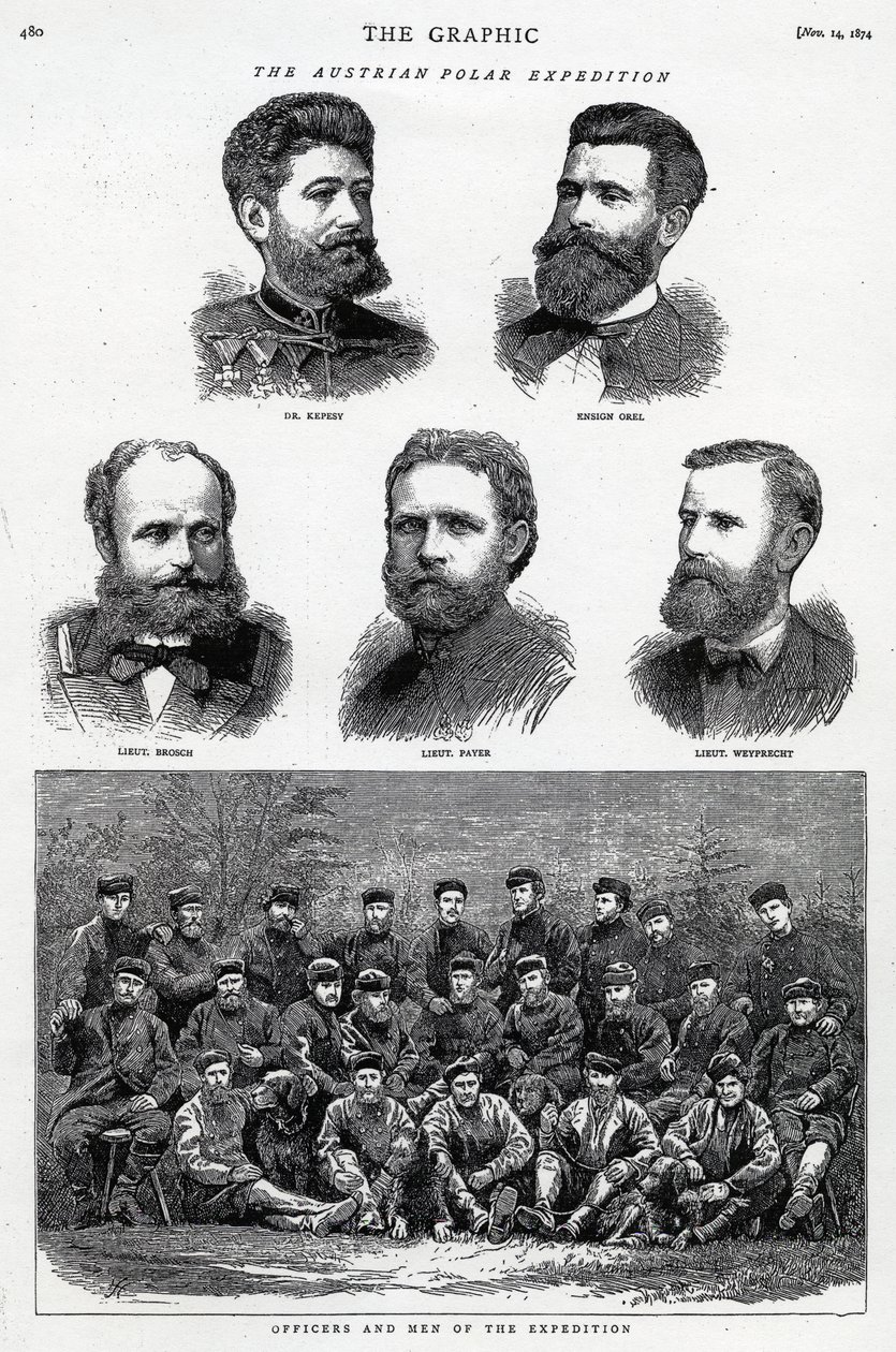 Den österrikiska polarexpeditionen, publicerad i The Graphic, 14 november 1874 av English School