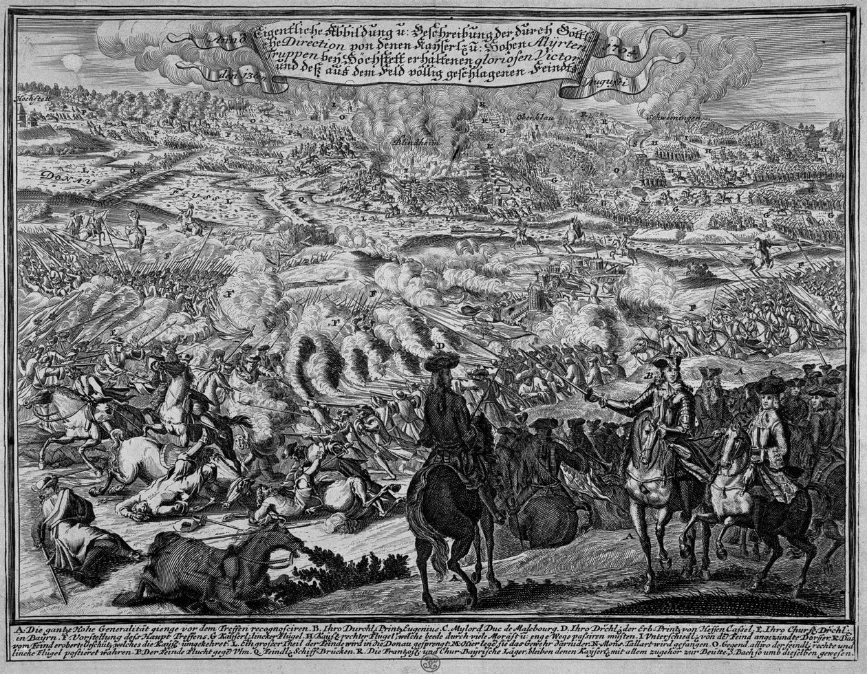 Slaget vid Blenheim, 13 augusti 1704 av English School