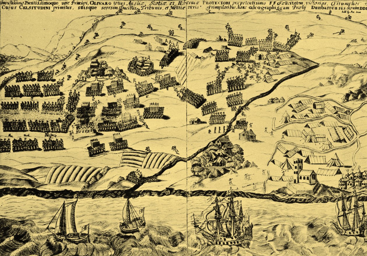 Slaget vid Dunbar, från "Battlefields in Britain" av C.W. Wedgewood av English School