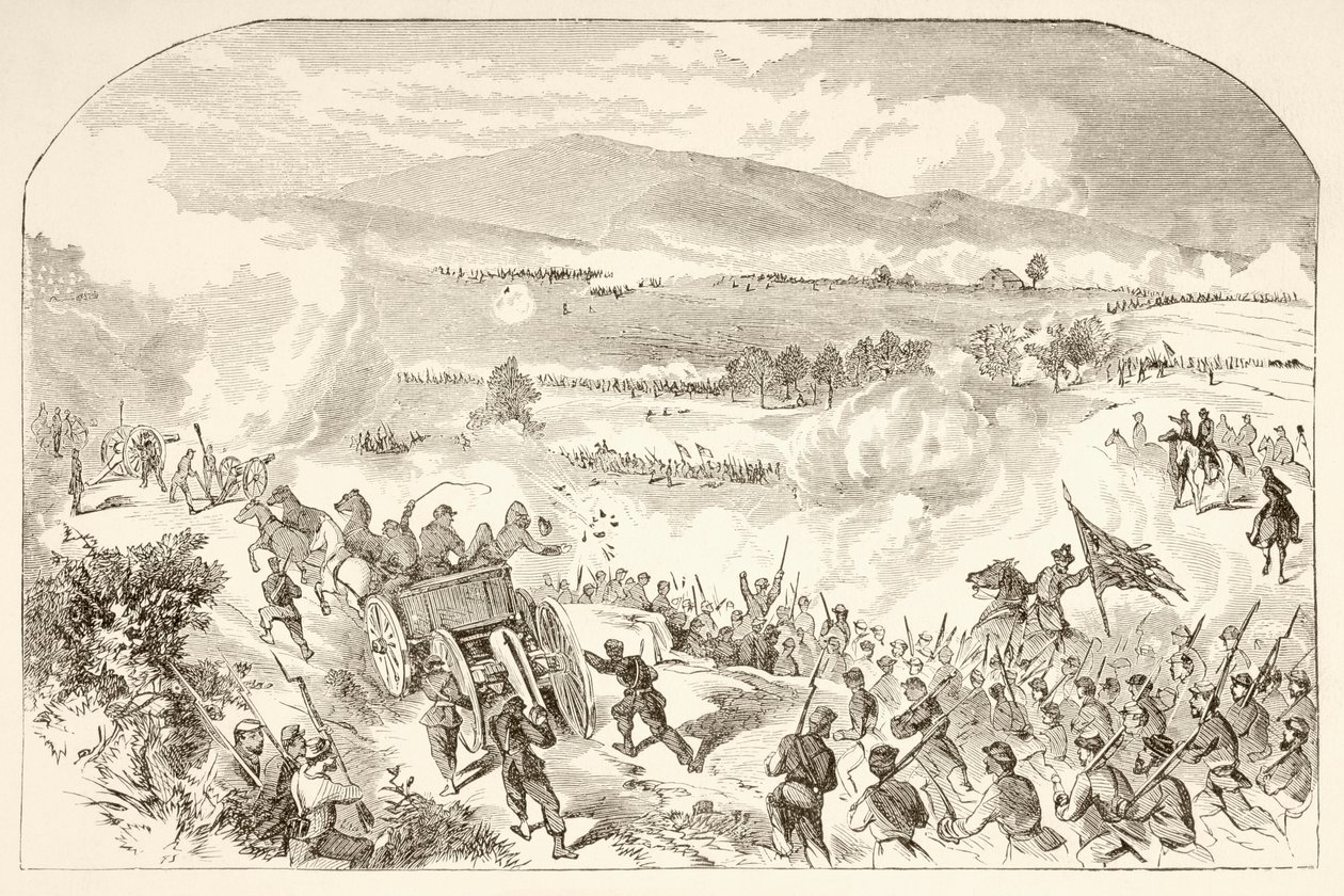 Slaget vid Malvern Hill (litho) av English School