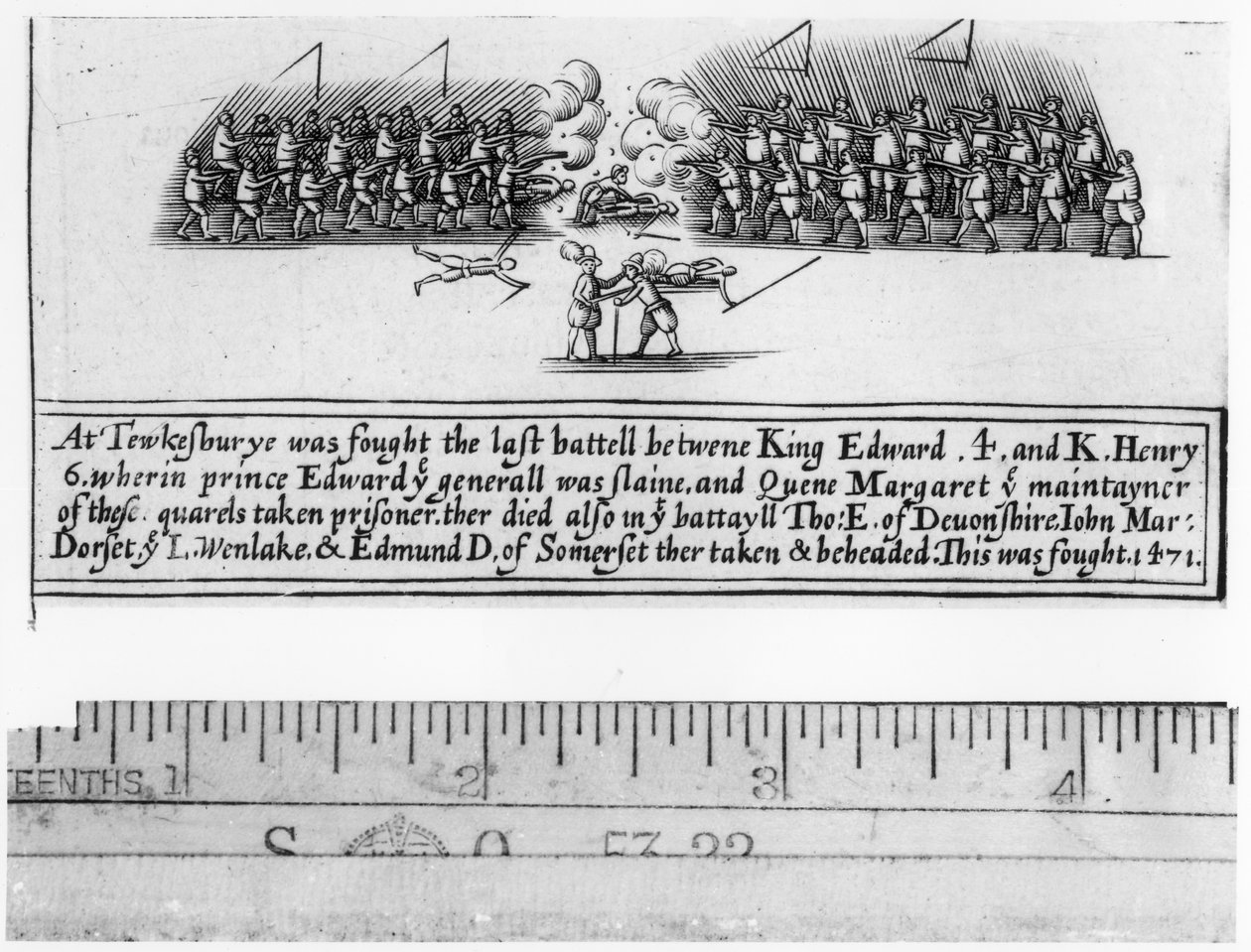 Slaget vid Tewkesbury utkämpades mellan kung Edward IV (1442-83) och prins Edward (1453-71) 1471 av English School