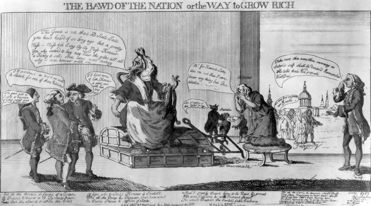 The Bawd of the Nation, or the Way to Grow Rich, publicerad av Matthew Darly, 1757 av English School