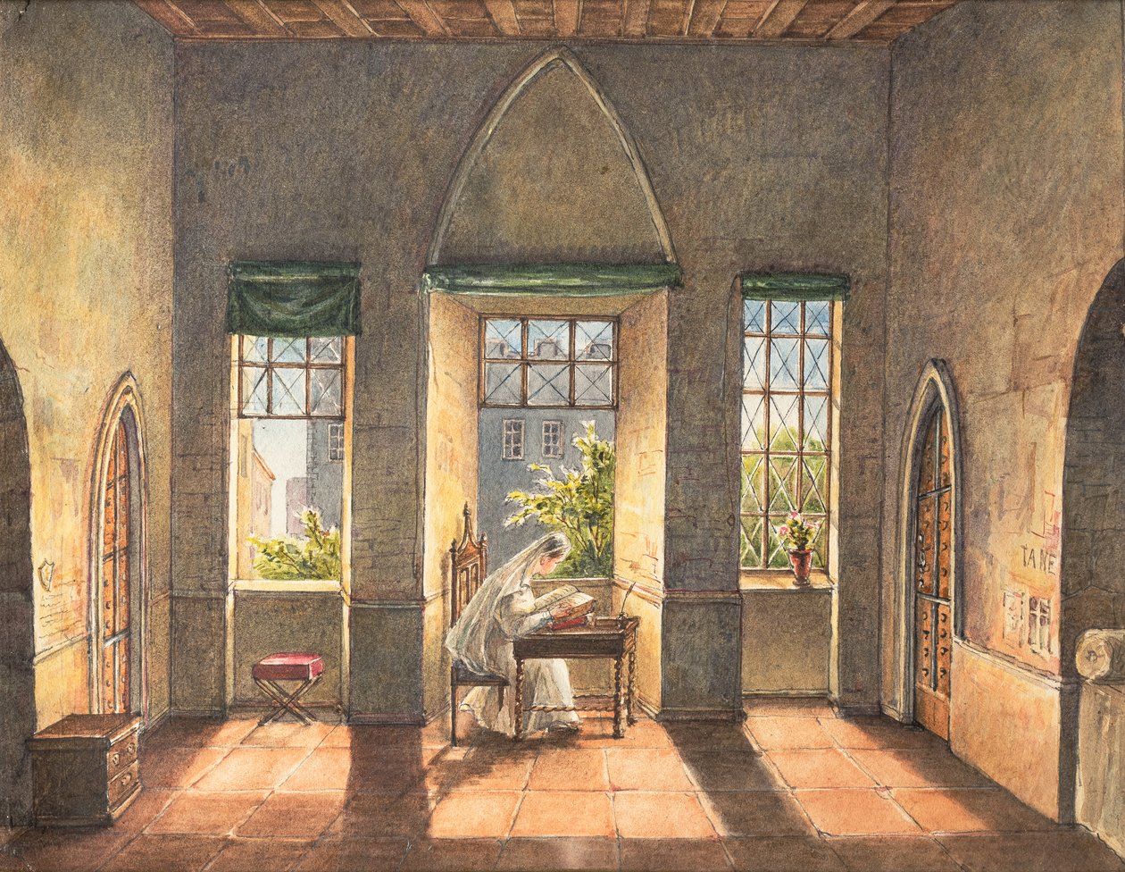 Beauchamp Tower, ca 1825 (akvarell på papper) av English School