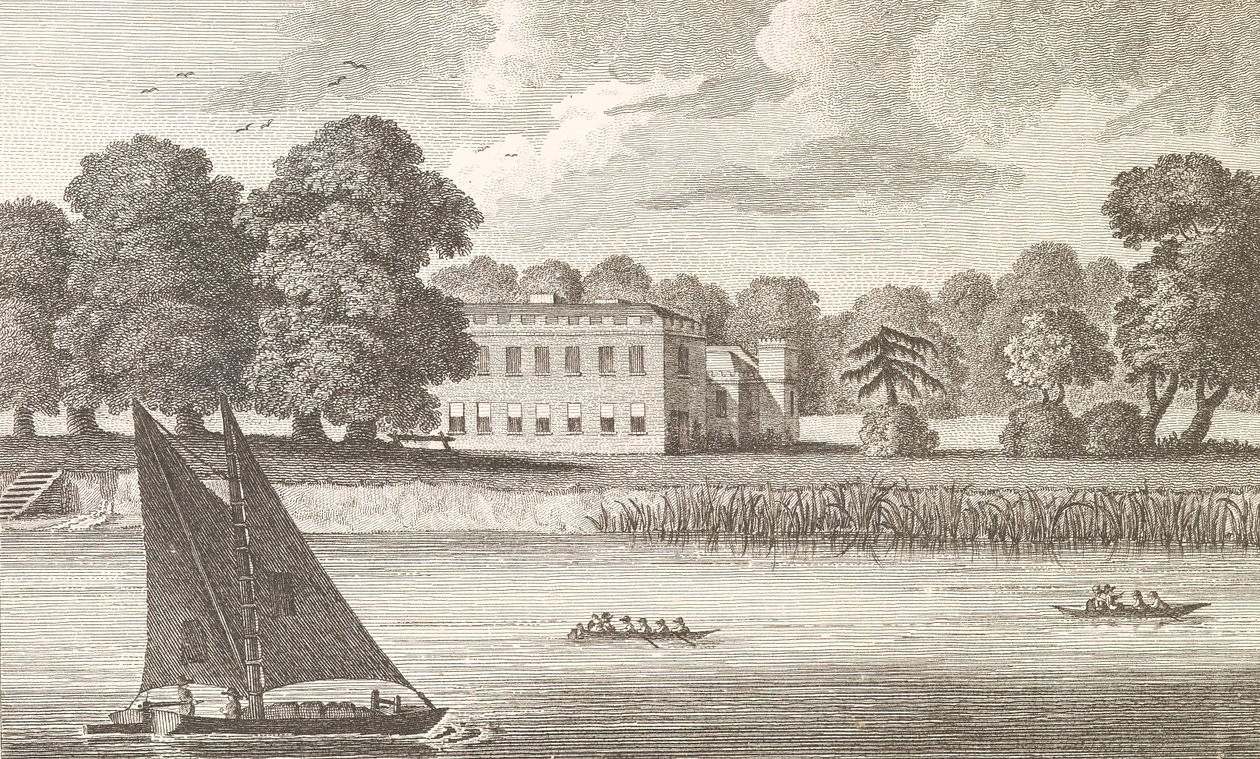 Biskopen av Londons palats i Fulham, graverad av Taylor, 1788 av English School