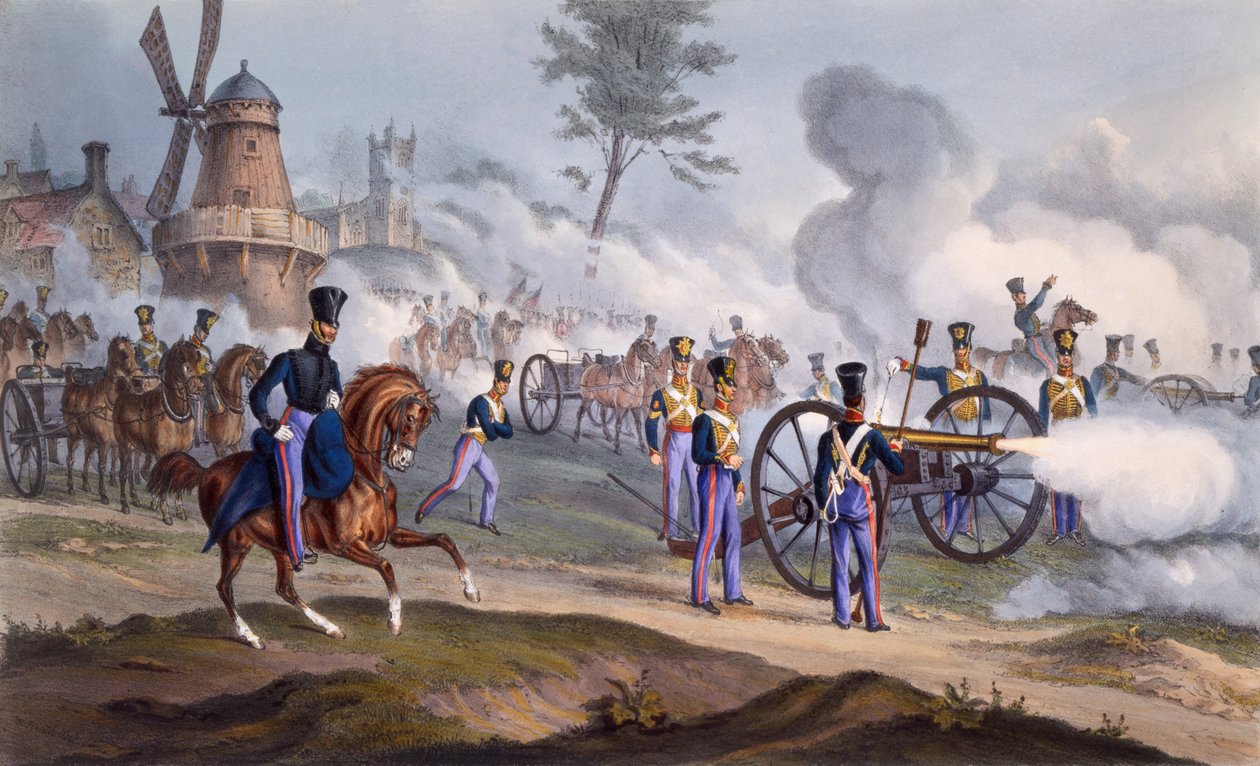 The British Royal Horse Artillery - Kanoner på slagfältet, 1835 av English School