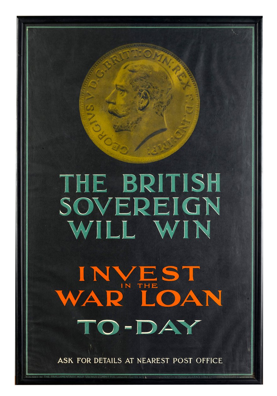 The British Sovereign Will Win, affisch för krigslån från första världskriget av English School