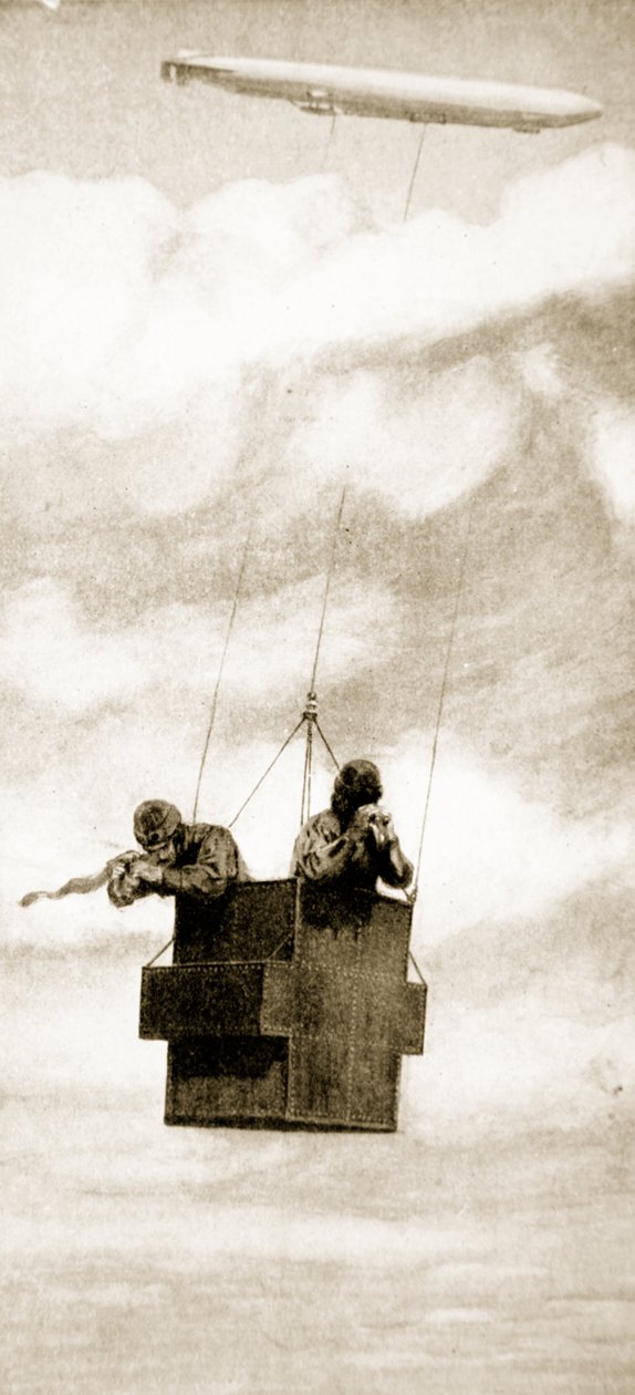 Den skottsäkra buren till Zeppelin-bombkastaren, 1914-19 av English School