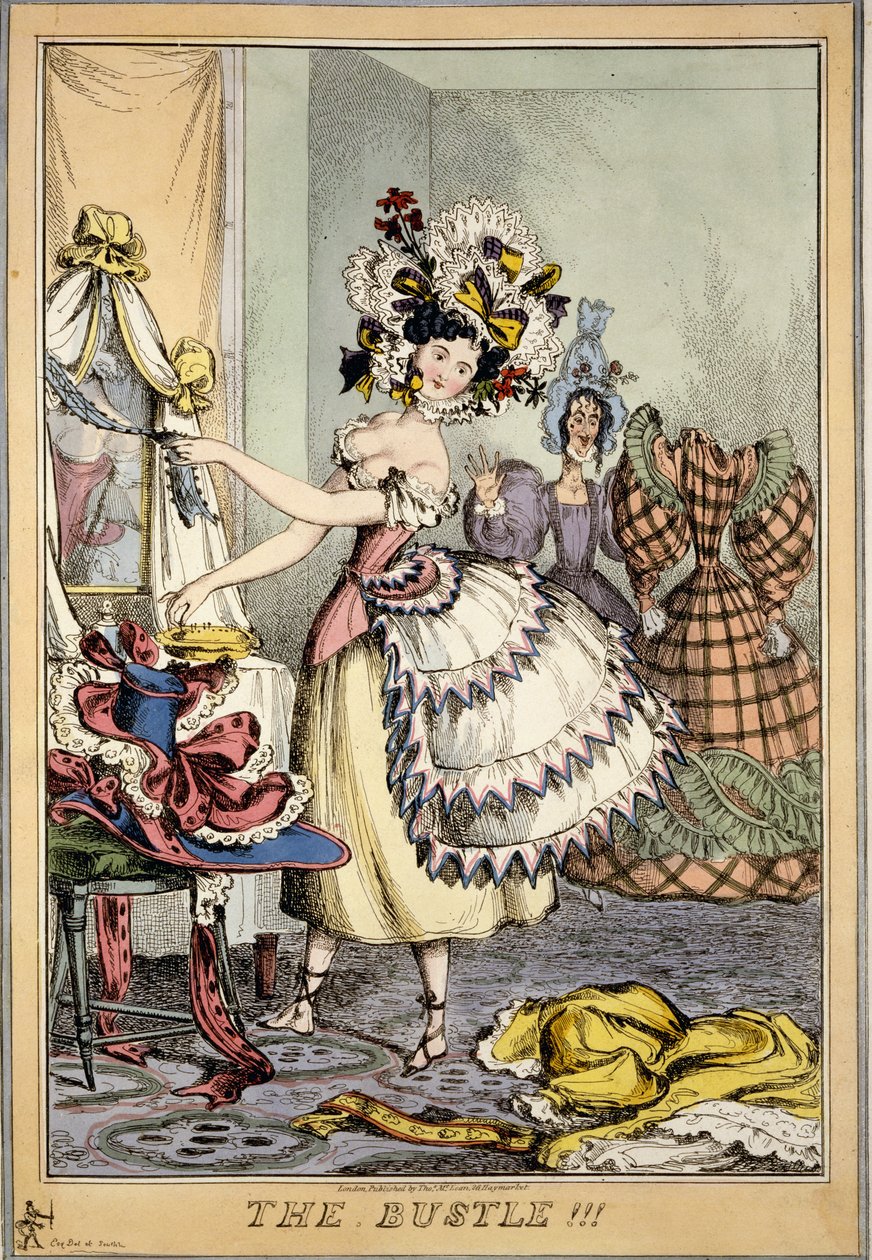 The Bustle!!!, pub. Thos. McLean, London (handfärgad gravyr) av English School