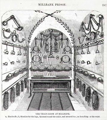 The Chain-Room at Millbank, från "The Criminal Prisons of London and Scenes of Prison Life" av Henry Mayhew (1812-87) och John Binny av English School