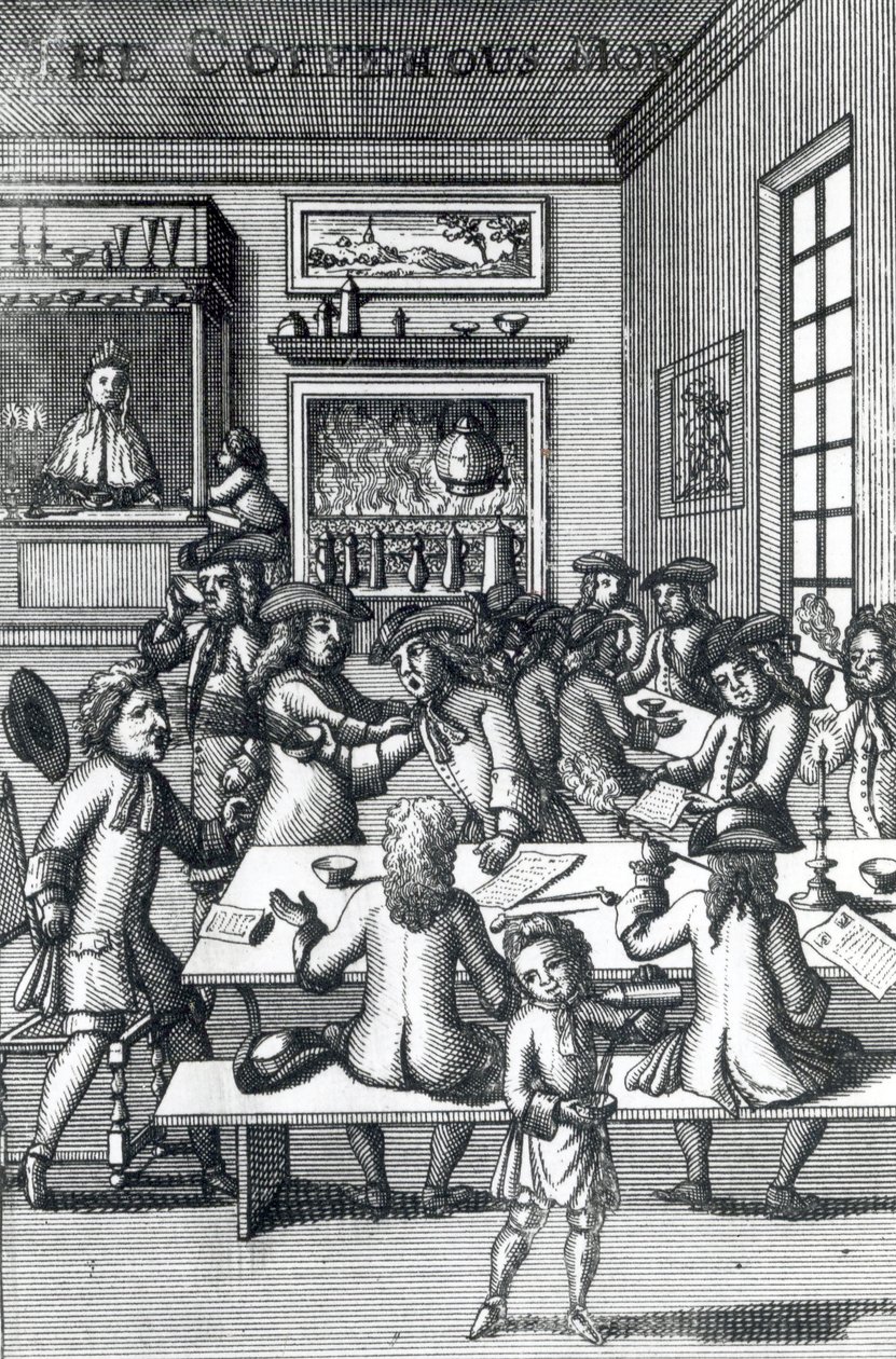 The Coffeehouse Mob, av Edward Ward, hämtad från Vulgus Britannicus, 1710 av English School