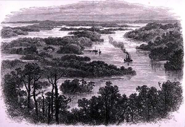 Sammanflödet av floderna Murray och Darling, nära Wentworth, New South Wales, Australien, från "Australian Pictures", pub. av The Religious Tract Society av English School