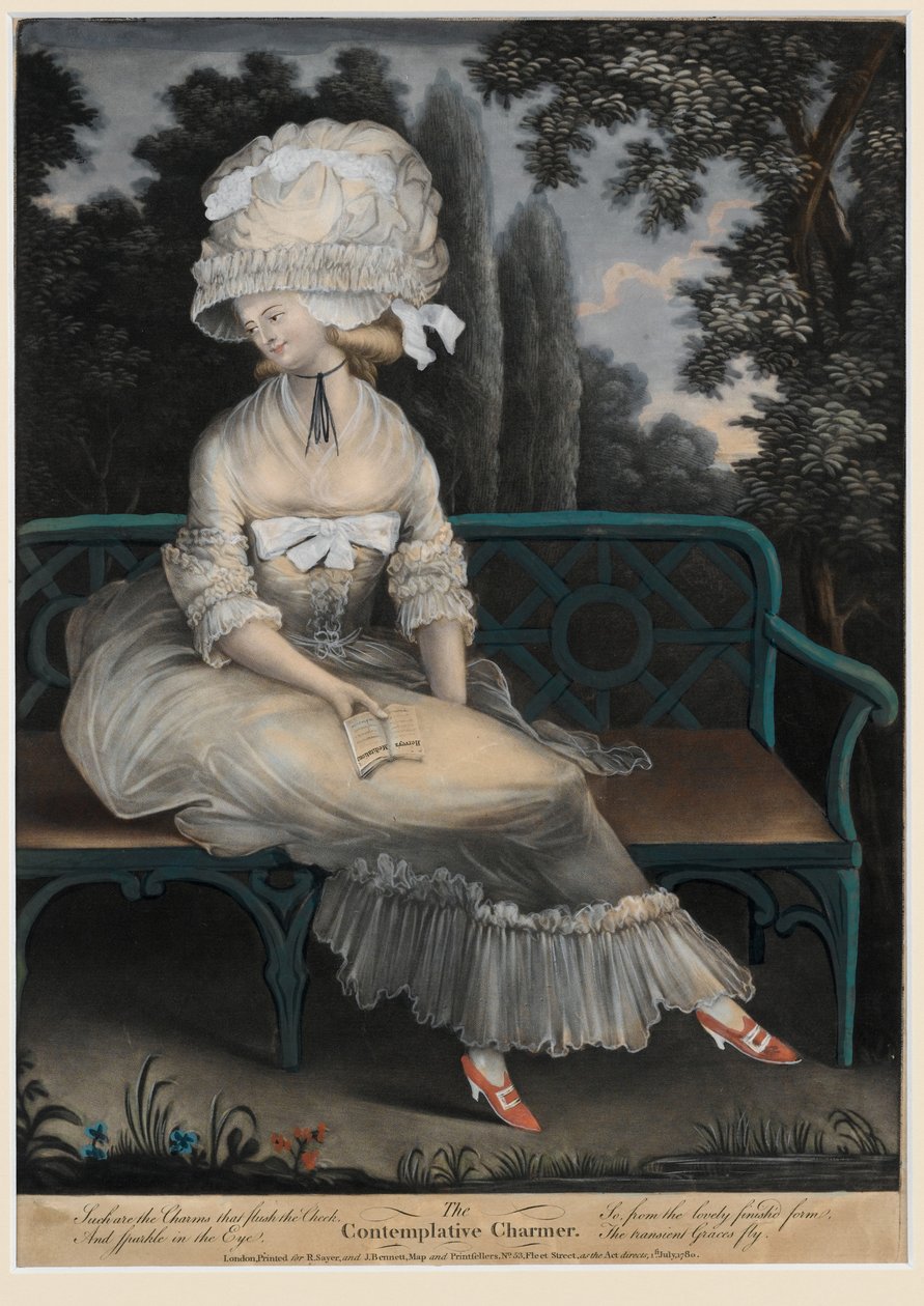 The Contemplative Charmer, 1780 (handfärgad mezzotint) av English School