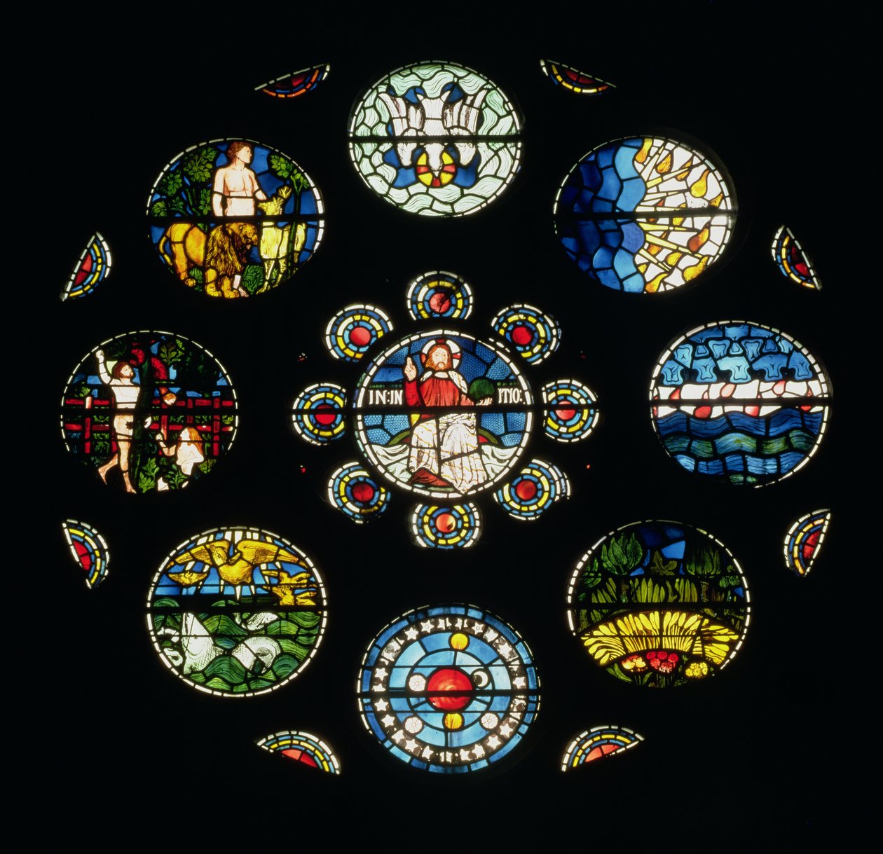 The Creation Window, designad av Philip Webb, William Morris och Edward Burne-Jones, 1861 av English School