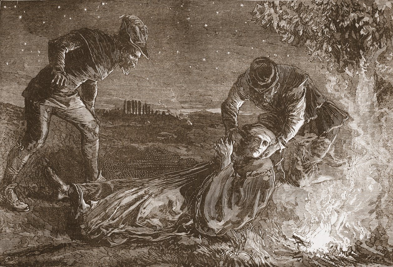 Zwingles död, illustration från "The History of Protestantism" av James Aitken Wylie (1808-1890), pub. 1878 (gravyr) av English School