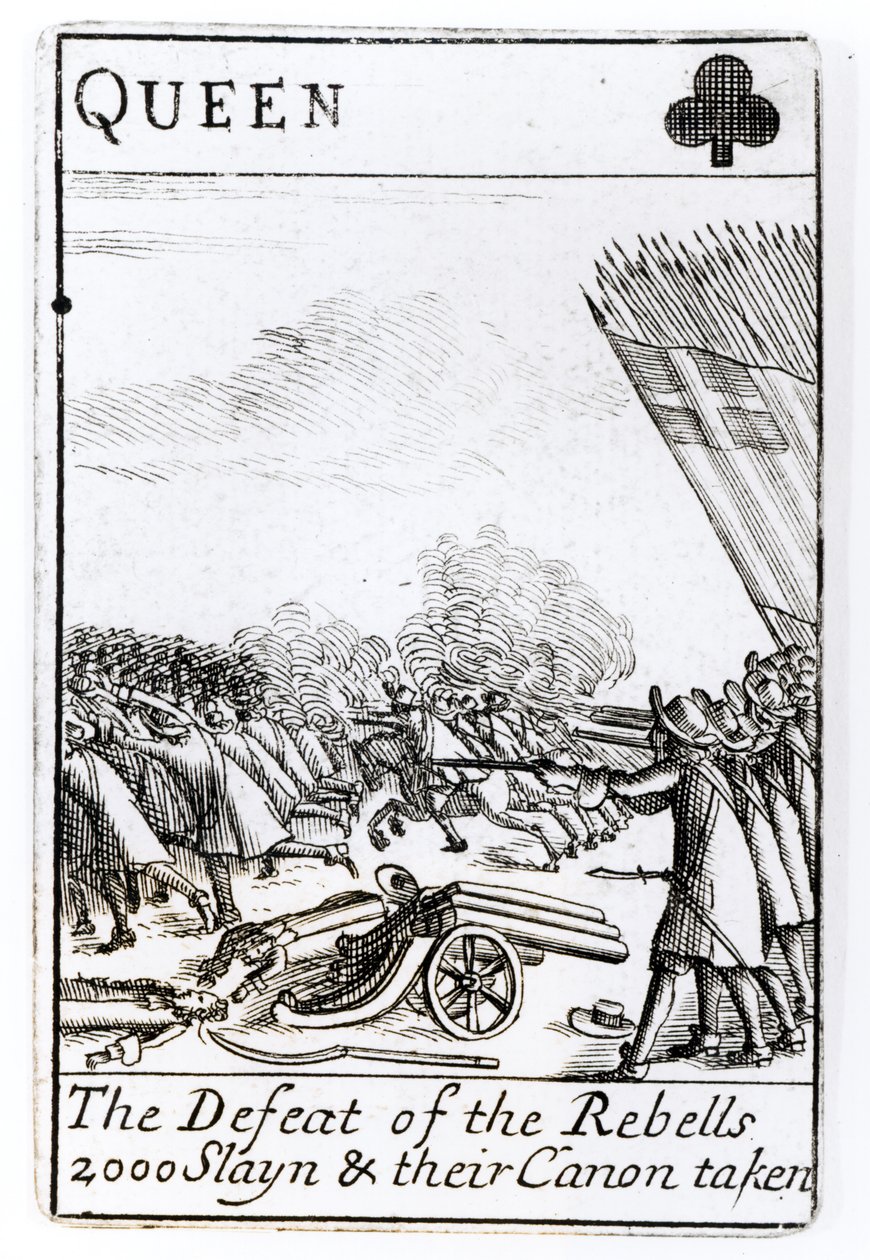 Rebellernas nederlag i slaget vid Sedgemoor, 6 juli 1685 (träsnitt) (bw foto) av English School