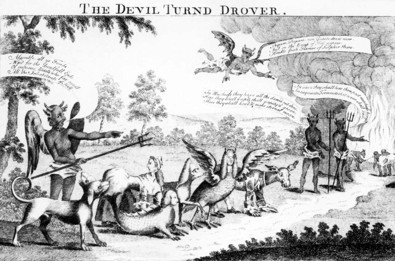 The Devil turnd Drover, publicerad av William Tringham, 1756 av English School
