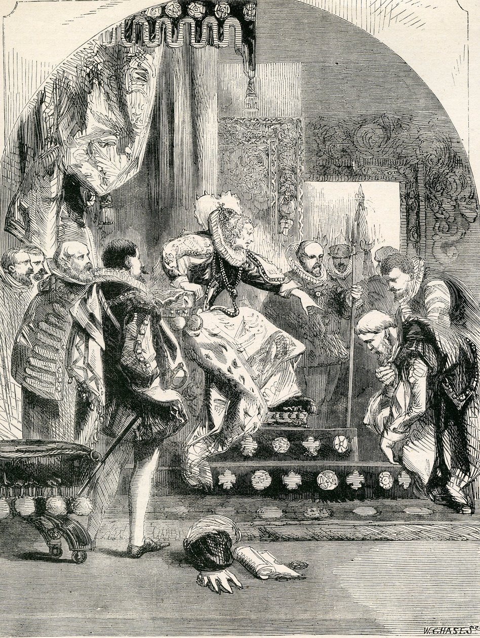 The Dismission of the Earl of Murray and the Abbot of Kilwinning av Elizabeth, 1865 av English School