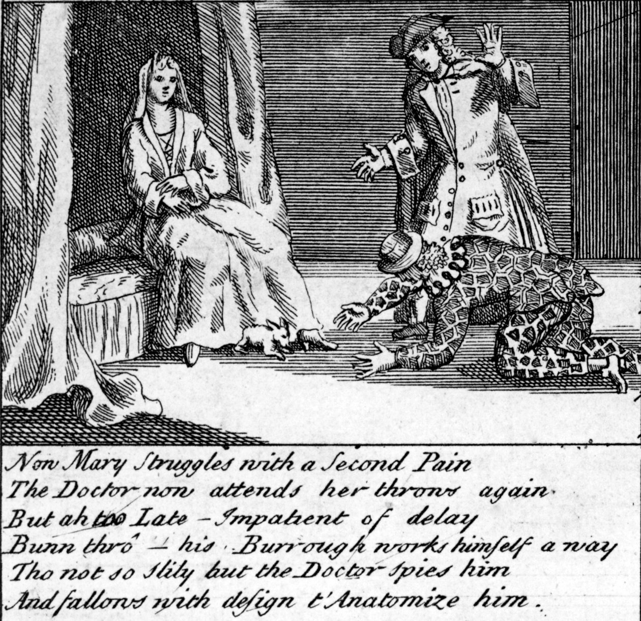 The Doctor in Labour, eller The New Whim Wham från Guildford, c.1726 av English School