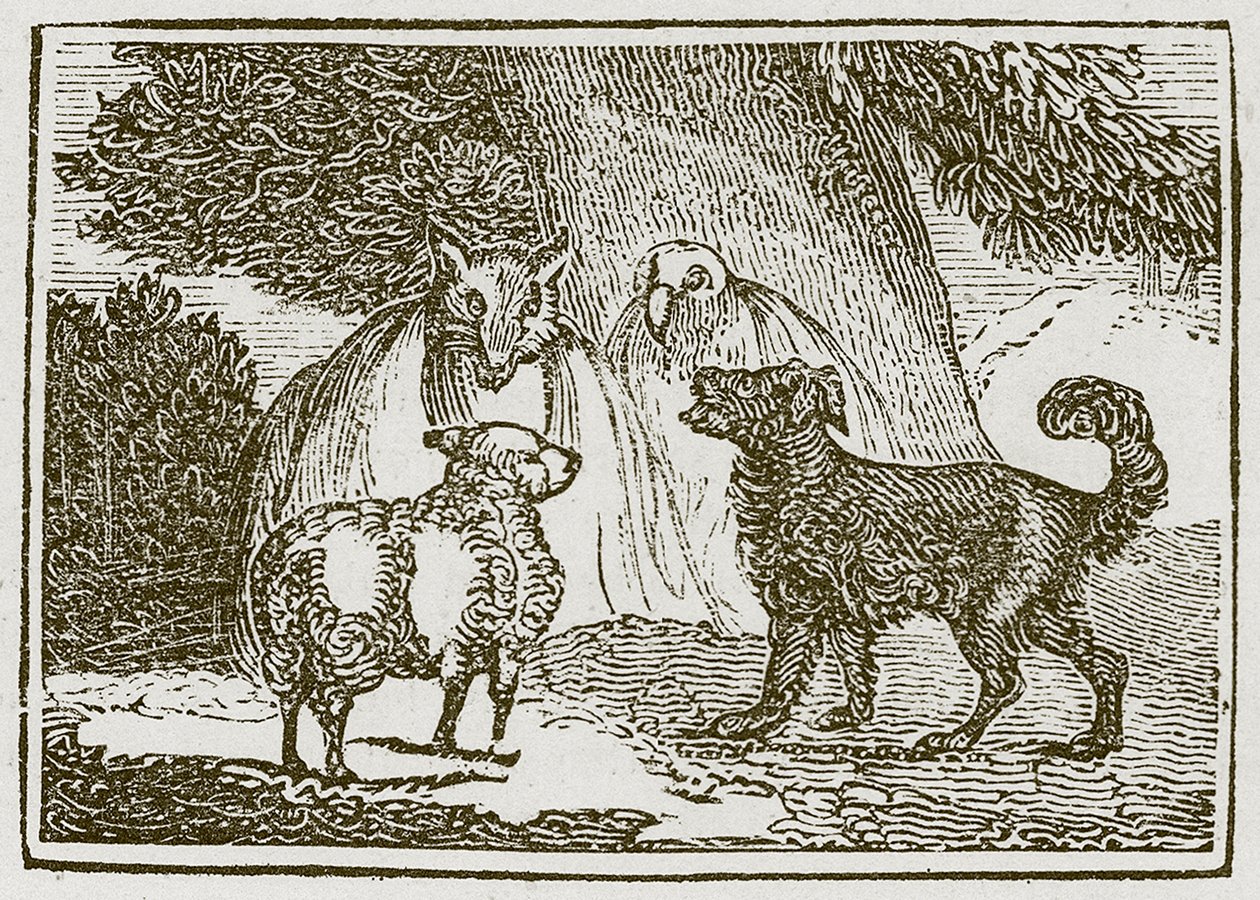 Hunden och fåret (gravyr) av English School