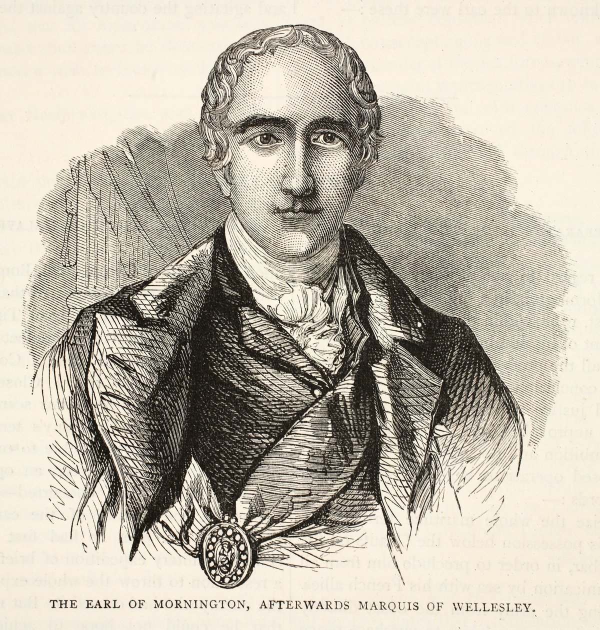 Earlen av Mornington, efteråt markisen av Wellesley, illustration från Cassells Illustrated History of India av James Grant, pub. 1879 av English School