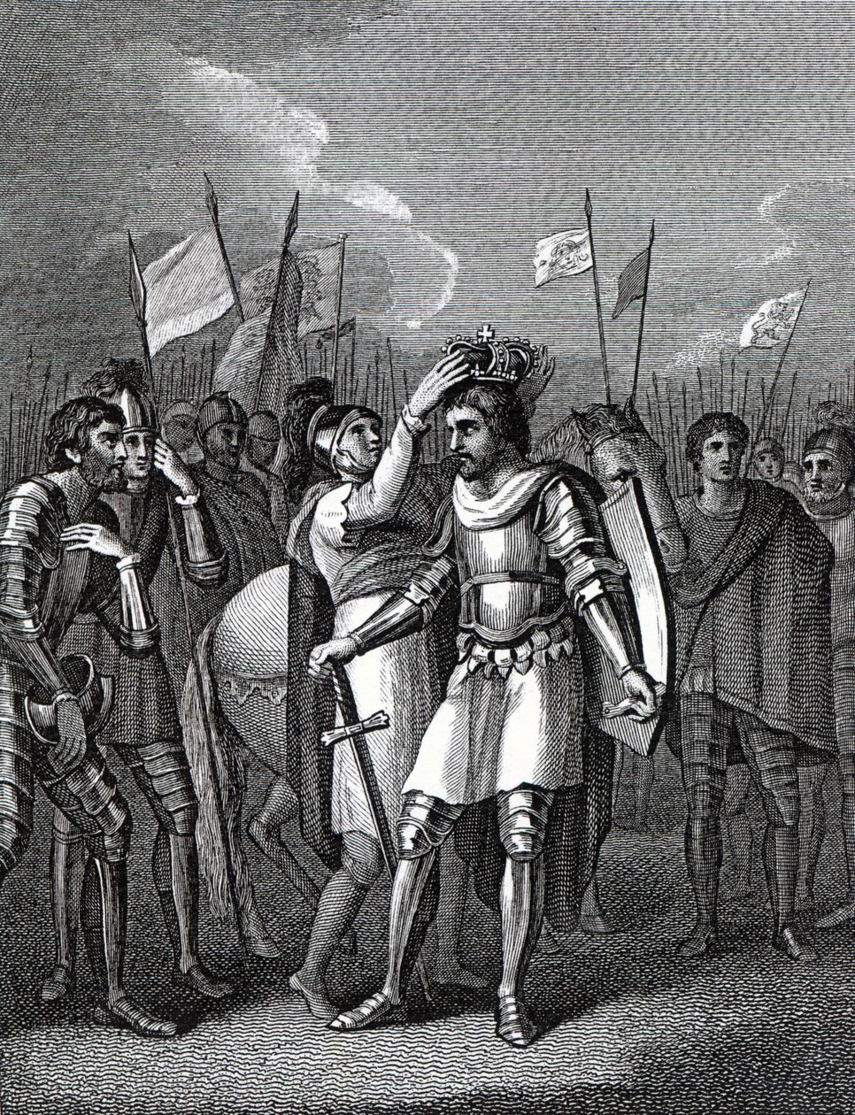Earlen av Richmond valde kung efter slaget vid Bosworth, från 