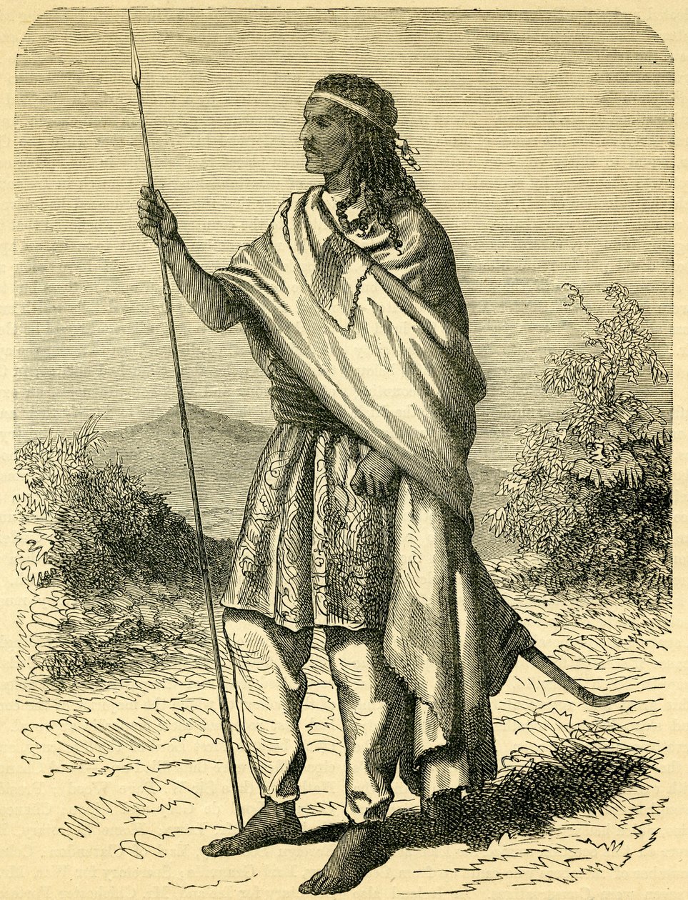 Kejsaren Theodor II (ca 1818-68) (gravyr) av English School