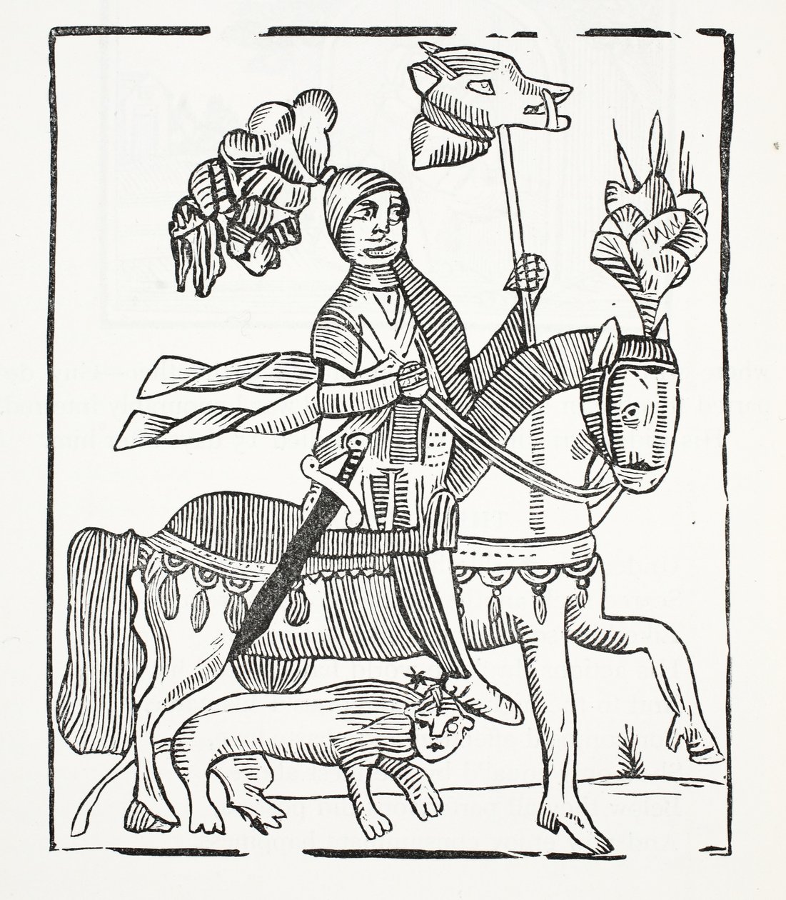 The Famous History of Guy Earl of Warwick, illustration från Chap-books of the artonde århundrade av John Ashton, pub. 1882 av English School