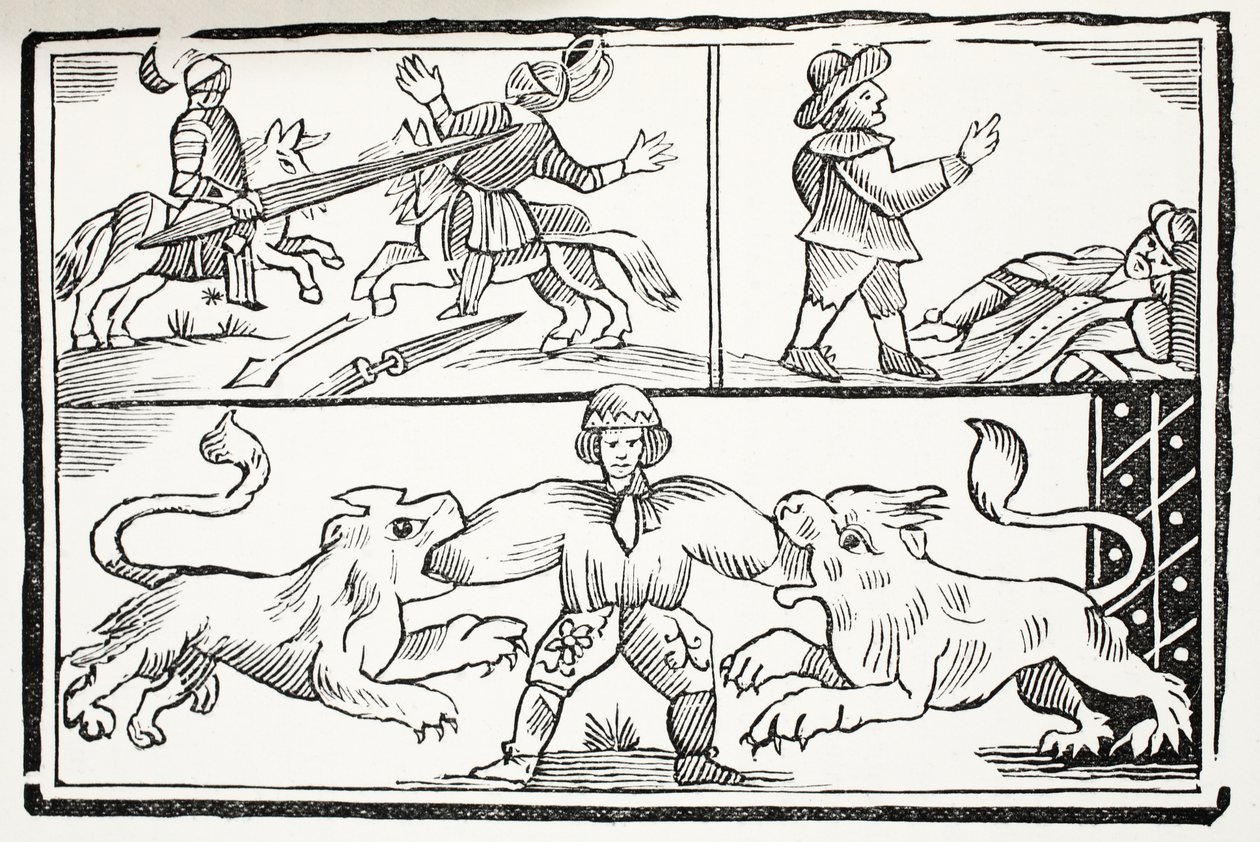 The Famous History of the Valiant London Prentice, illustration från Chap-books of the artonde århundradet av John Ashton, pub. 1882 av English School