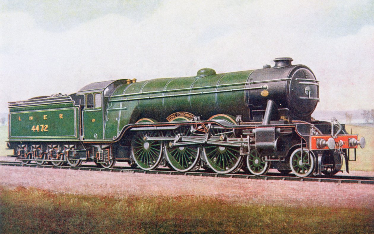 The Flying Scotsman of the London and North Eastern Railway, illustration från The Book of the Locomotive av G. Gibbard Jackson, publicerad 1924 av English School