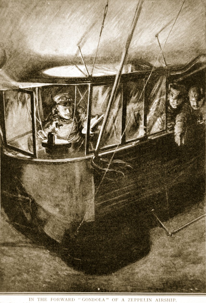 Zeppelin-luftskeppets Forward Gondola, 1914-19 av English School