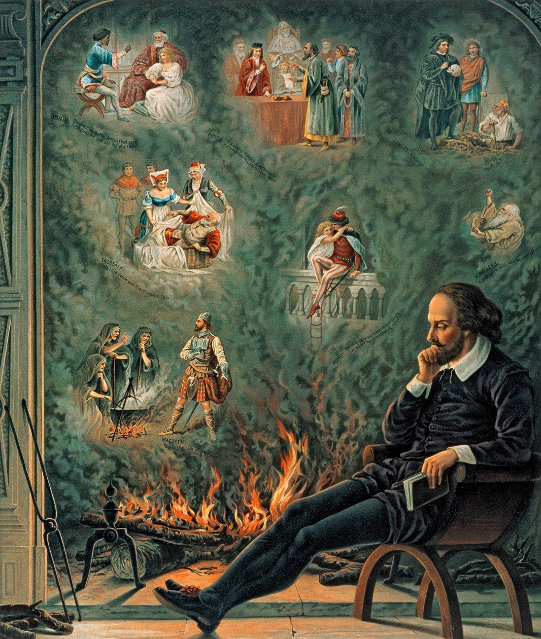 The Genius of Shakespeare, publicerad 1888 (chromo litho) av English School