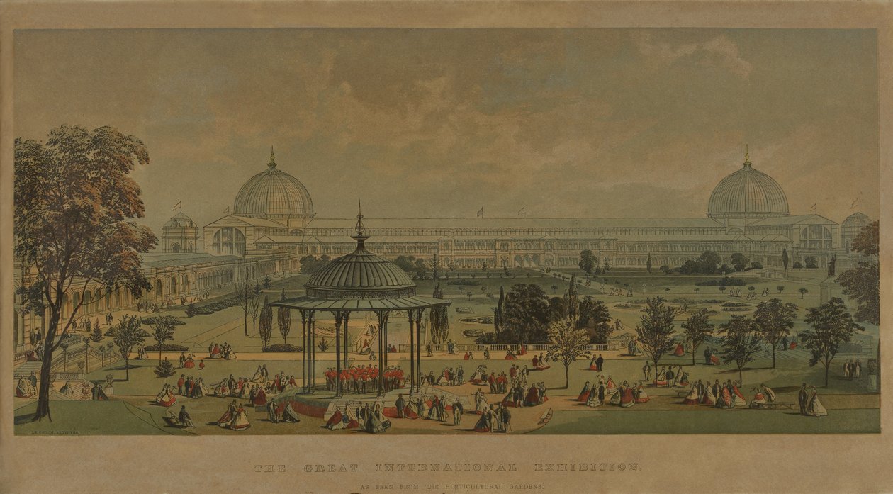Den stora internationella utställningen, sett från trädgårdsträdgården, 1851 av English School