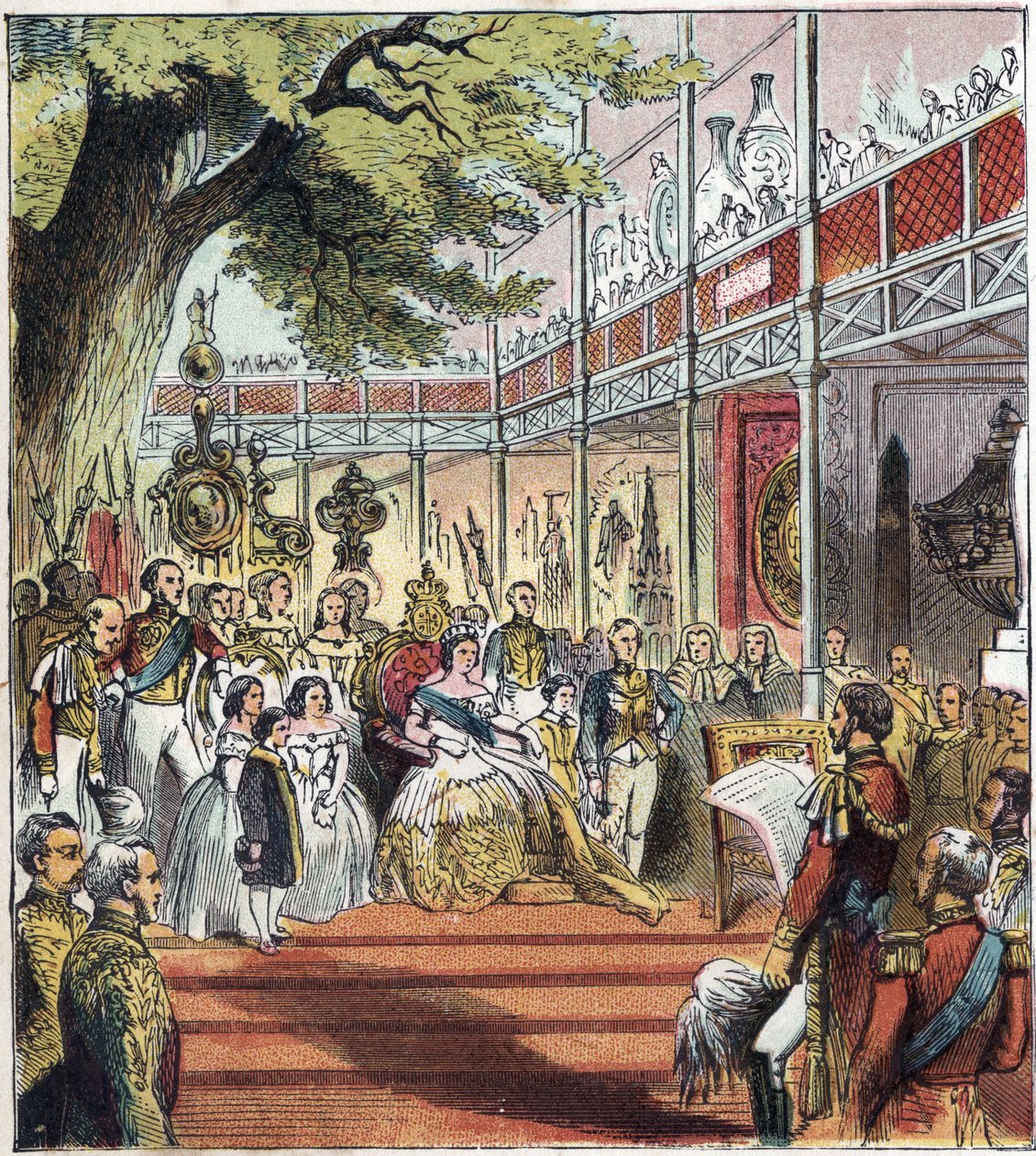 The Great London Expo i Hyde Park 1851. Stora utställningen 1851.” Ett glaspalats byggdes i Hyde Park för att ställa ut många saker från olika nationer över hela världen 1851 av English School