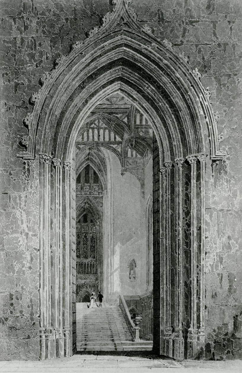 Great Western Hall som leder till Grand Saloon, eller Octagon, Fonthill Abbey, 1824 av English School