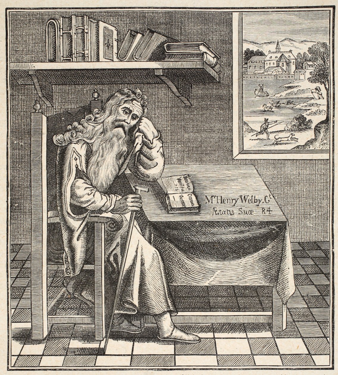The Grub Street Hermit, från en bild publicerad av Richardson, 1794 av English School