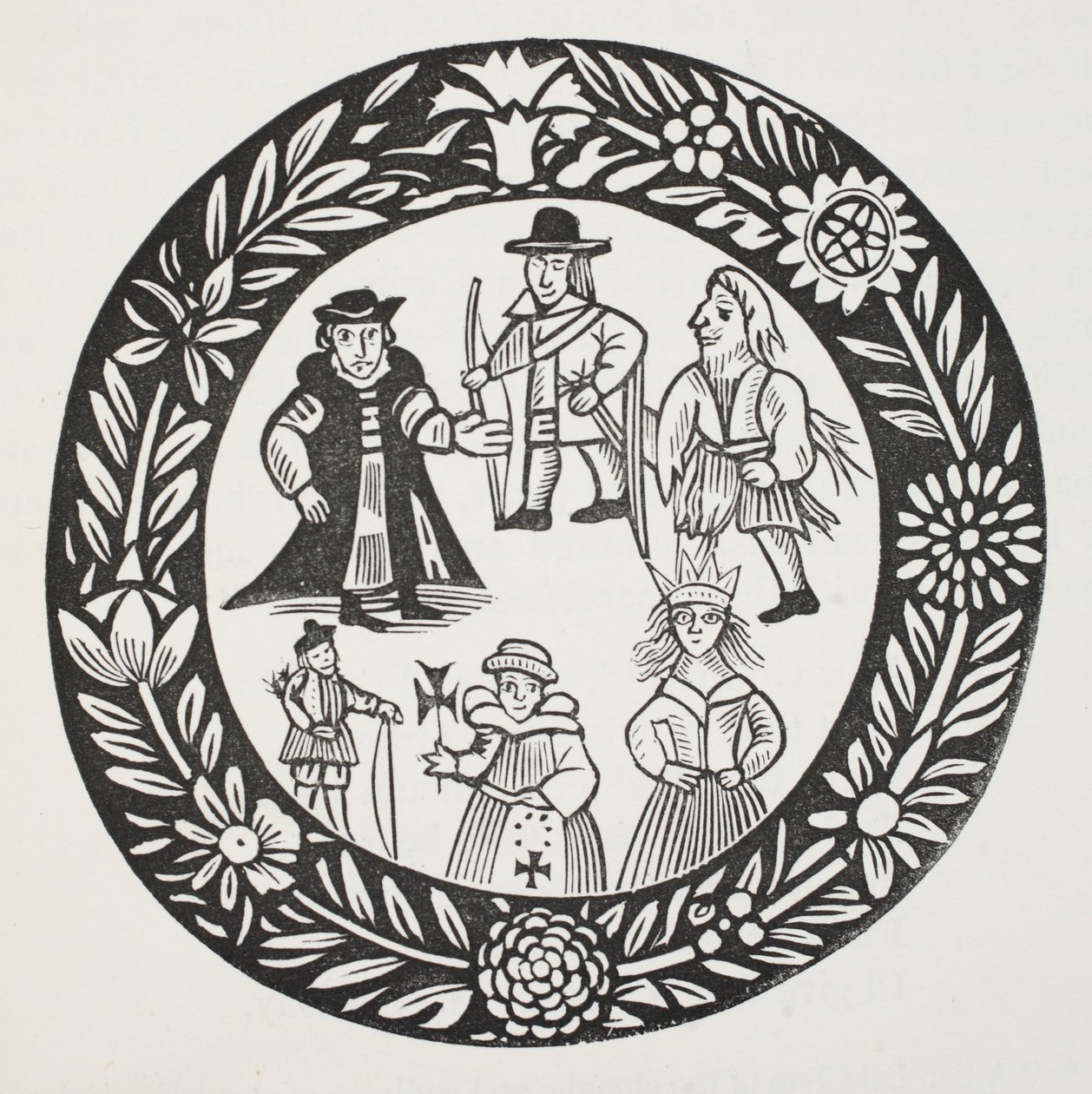 Historien om Adam Bell, Clim of the Clough och William av Cloudeslie, illustration från Chap-books of the artonde århundradet av John Ashton, pub. 1882 av English School