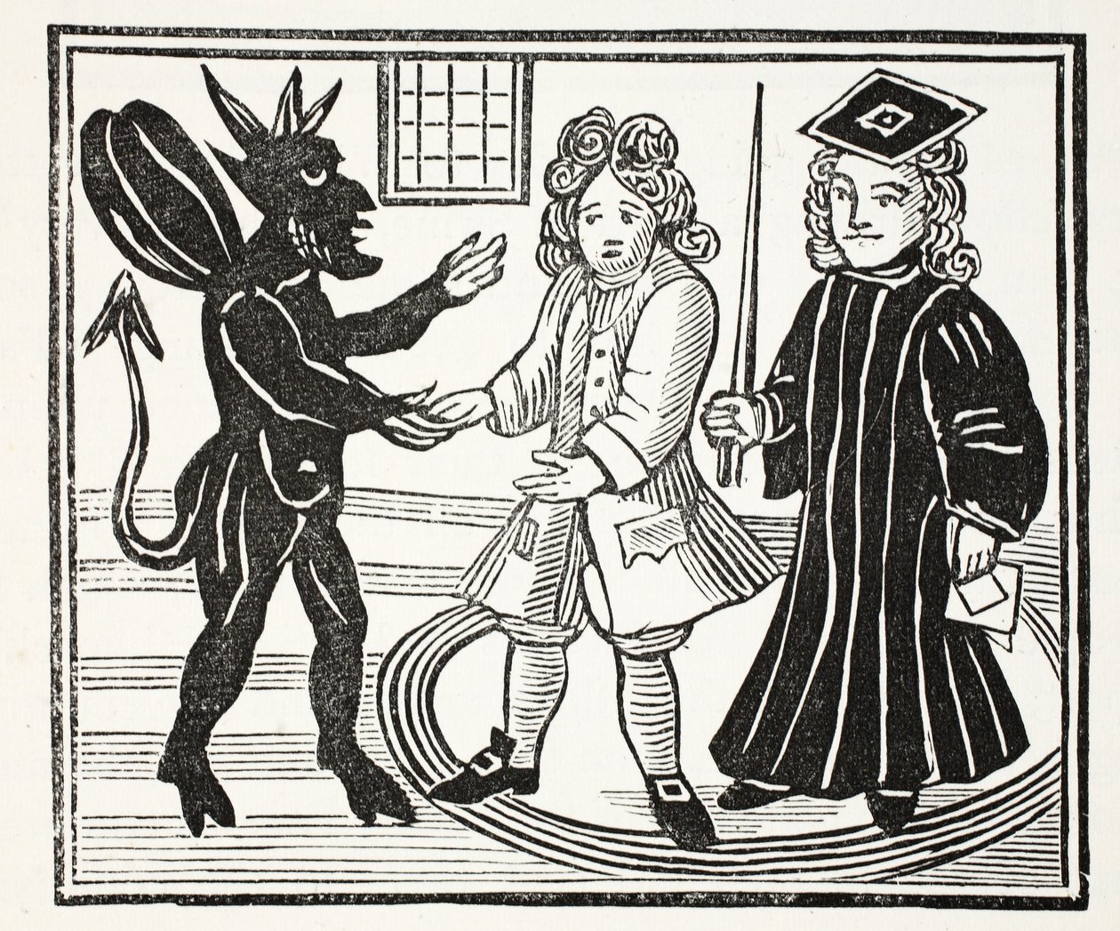 The History of Dr. John Faustus, illustration från Chapter-books of the Arteeenth Century av John Ashton, pub. 1882 av English School