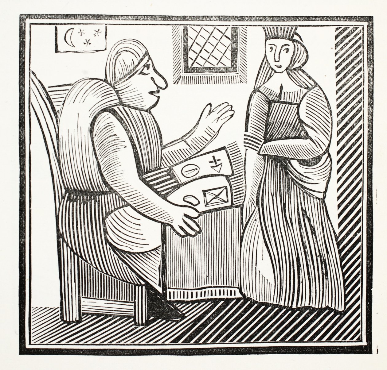 The History of Mother Bunch of the West, illustration från Chap-books of the artonde århundrade av John Ashton, pub. 1882 av English School