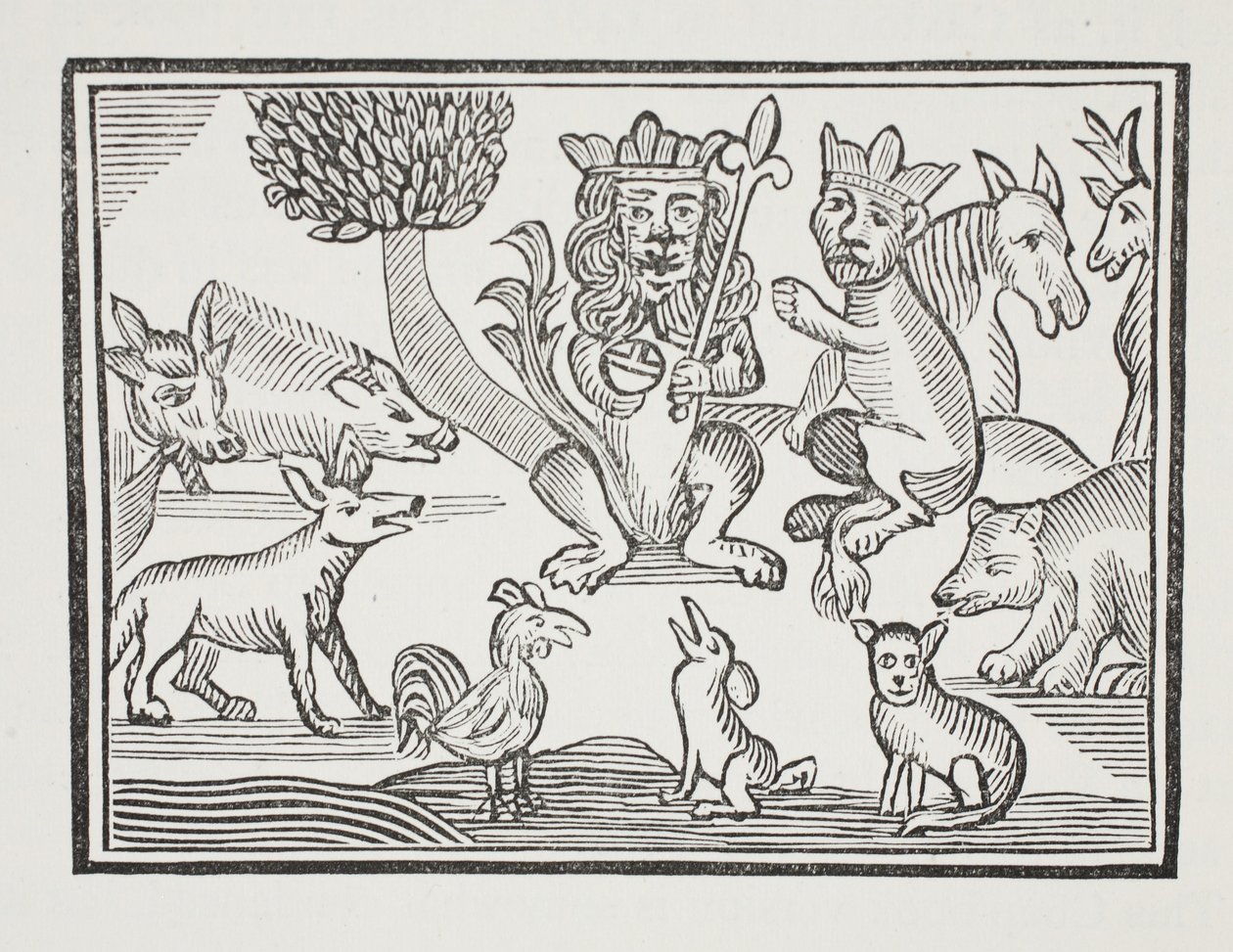 The History of Reynard the Fox, illustration från Chap-books of the artonde århundradet av John Ashton, pub. 1882 av English School
