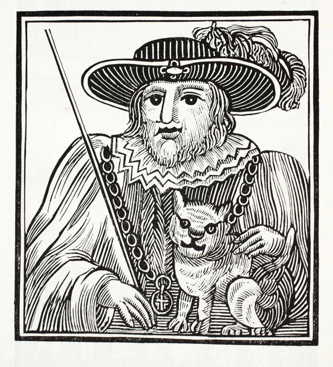 Historien om Sir Richard Whittington, tre gånger Lord Mayor of London, illustration från Chap-books of the artonde århundradet av John Ashton, pub. 1882 av English School