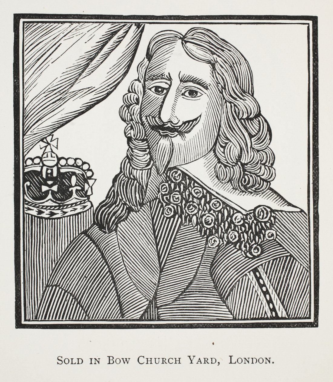 The History of the Royal Martyr, King Charles the First, illustration från Chap-books of the artonde århundrade av John Ashton, pub. 1882 av English School