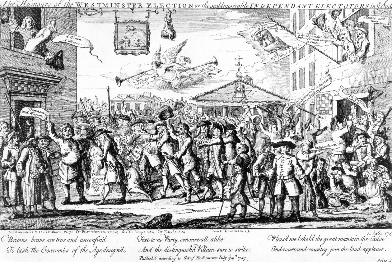 The Humors of the Westminster Election eller the Scald-Misable Independent Electors in the Suds, 1747 av English School