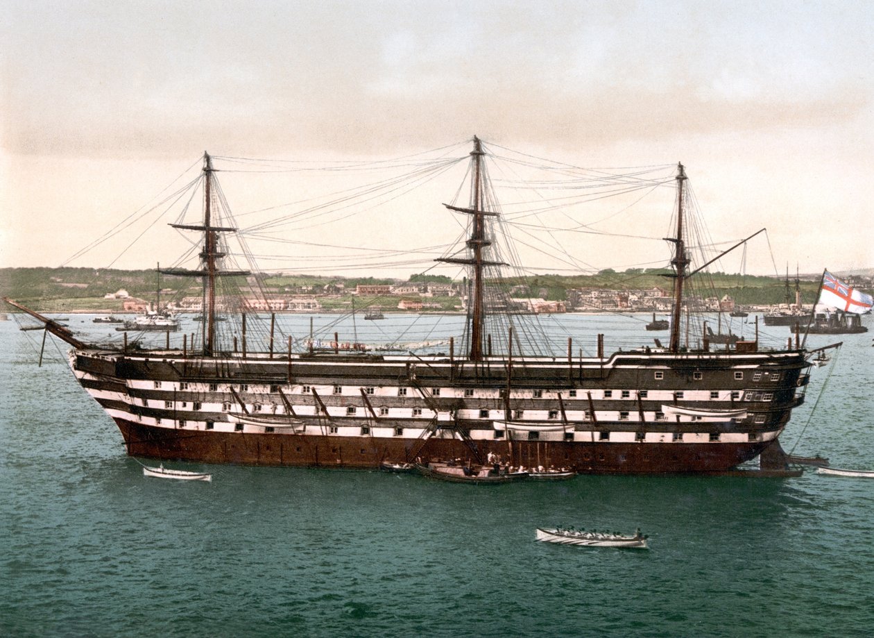 The Impregnable, Plymouth (handfärgat foto) av English School