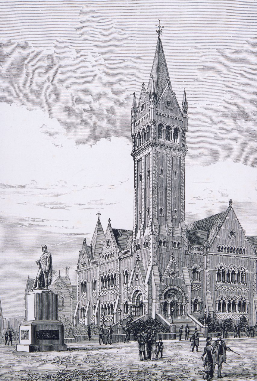 The Independent Church, Collins Street, Melbourne, Australien, från Australian Pictures, pub. av The Religious Tract Society, 1886 av English School