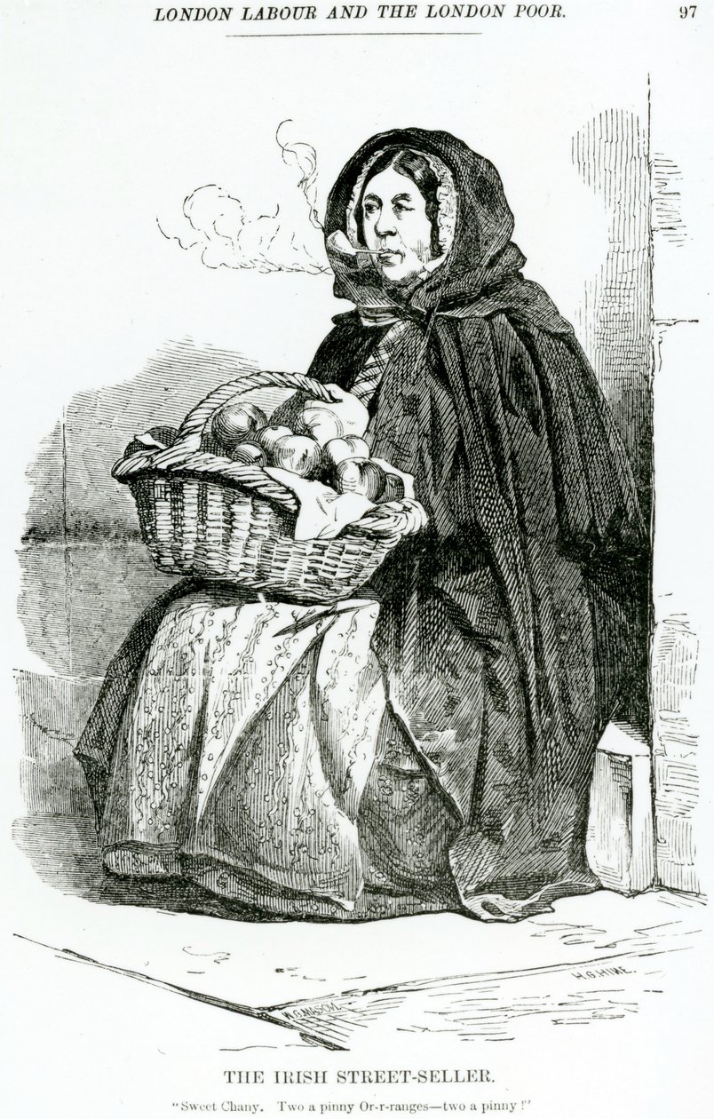 The Irish Street Seller, ca 1840 av English School